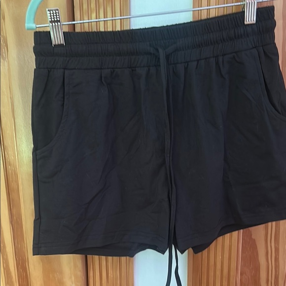 Tickled teal Pants - Tickled Teal Black Athletic Shorts Elastic Waistband